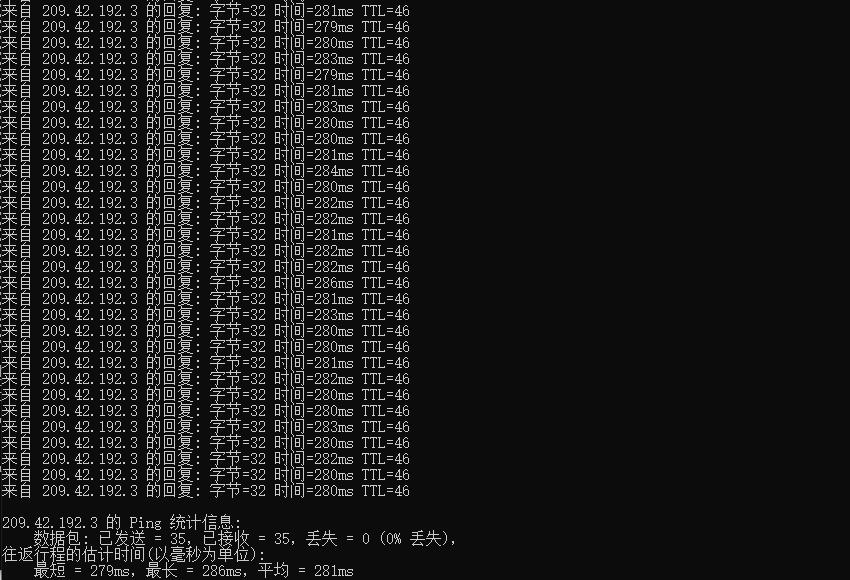 KnownHost 荷兰VPS Ping效果图